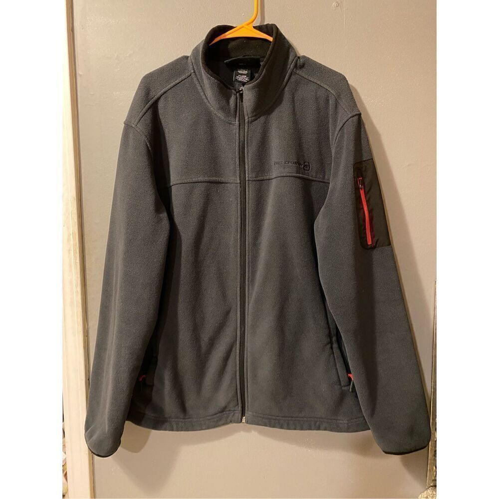 Free Country Gray Zip Up Fleece Jacket Size XLarge